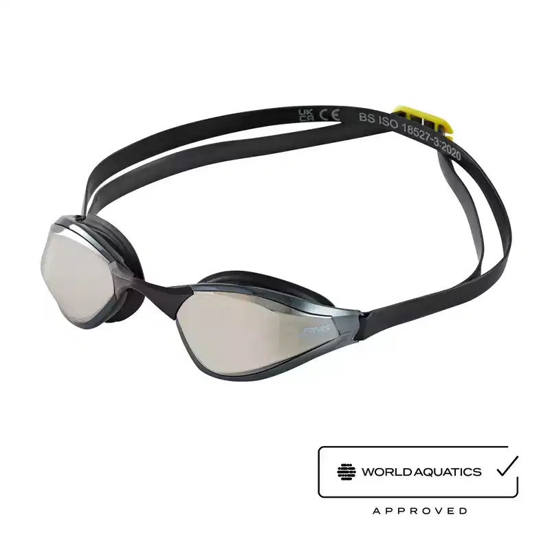 FINIS Mach 1 Low-Profile Racing Goggles With Carry Bag - 5 Nose Pieces - Swim Cap