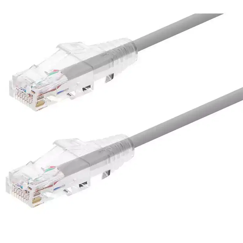 Monoprice Cat6 Ethernet Patch Cable - 3 feet - Gray | Snagless RJ45 Stranded 550MHz UTP CMR Riser Rated Pure Bare Copper Wire 28AWG - SlimRun Series