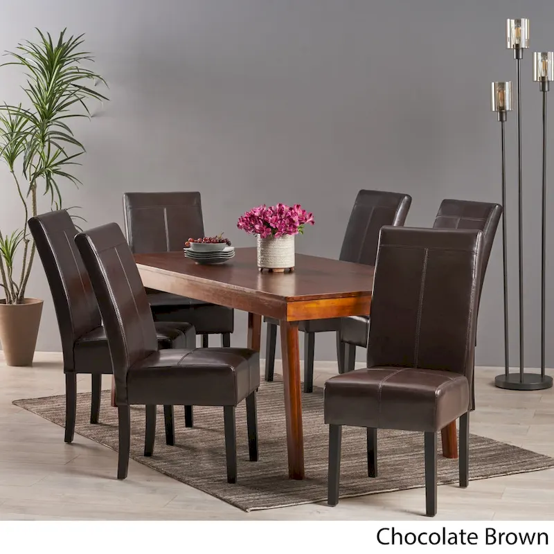 Pertica Upholstered T-Stitch Dining Chairs (Set of 6) by Christopher Knight Home