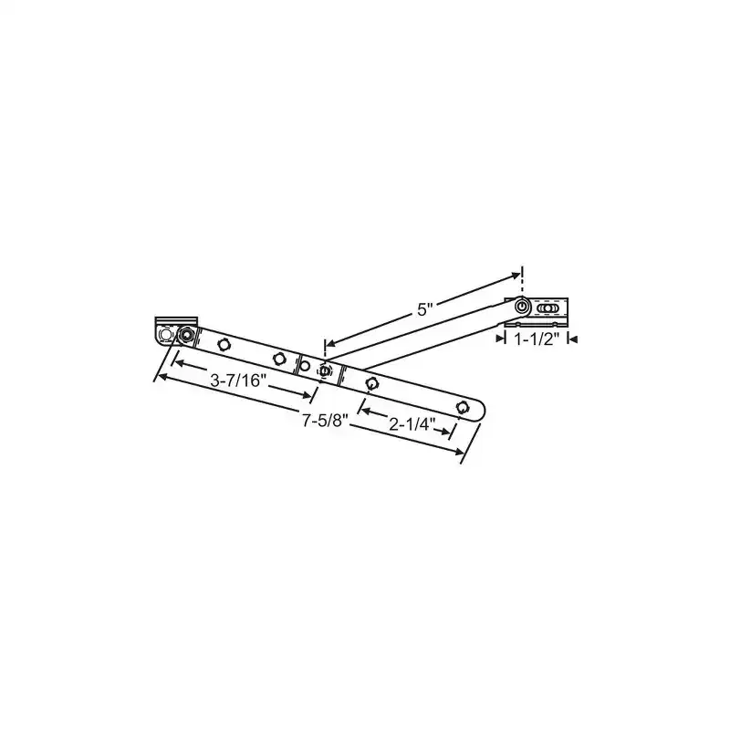 Brixwell Casement Hinge Arm Set, Stainless Steel Material, 5 Link Arm, 7-5/8 Arm Length, Gray Finish