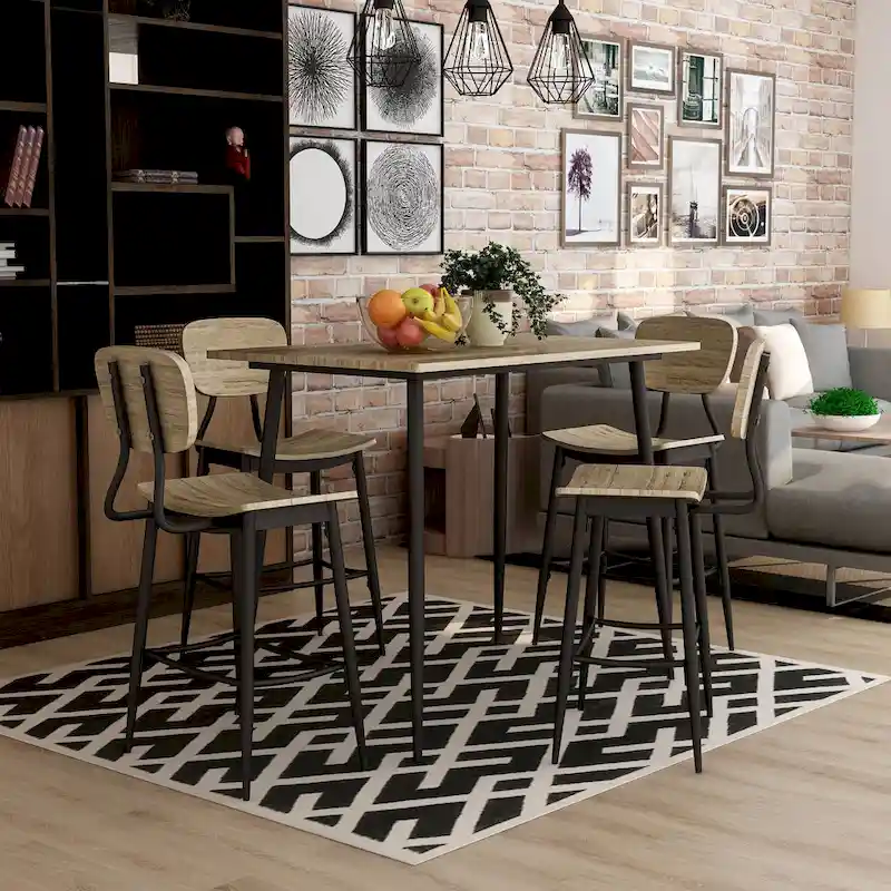 Cairo Industrial Metal 5-Piece Counter Height Dining Table Set by Furniture of America