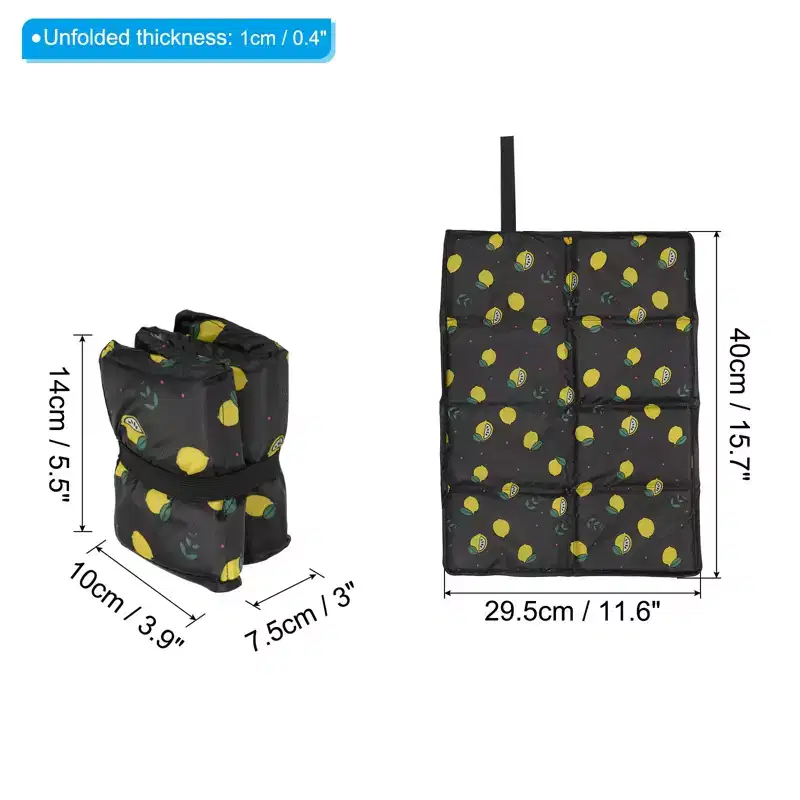 Unique Bargains Ultralight Waterproof Oxford Cloth Foam Foam Sleeping Pad 15.7 x 11.6 x 0.4 Yellow Black 2 Pcs