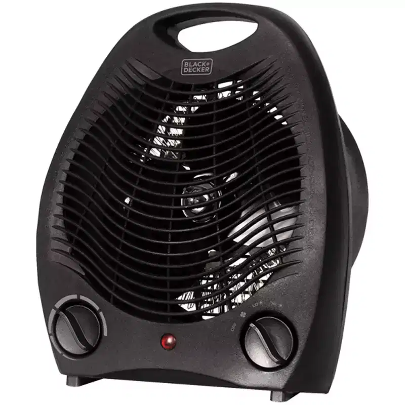 BLACK+DECKER 1,500-Watt-Max Personal Desktop Heater with Fan Setting in Black