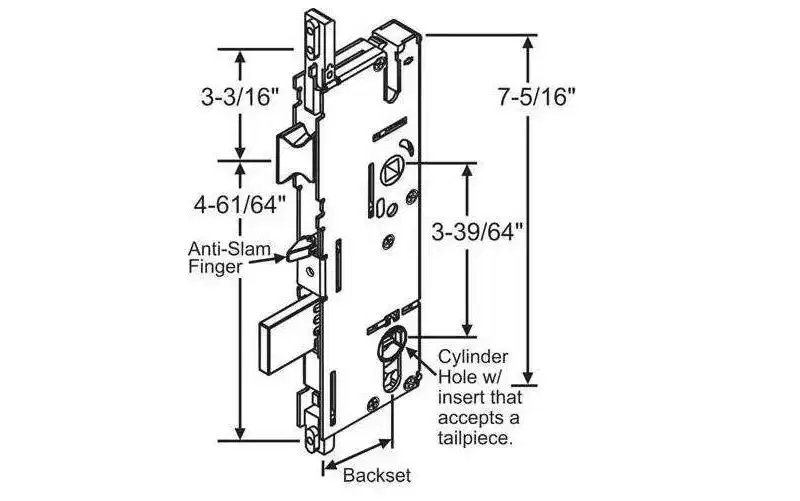 Brixwell Gearbox Active Assembly, Metal Lockset, 1-25/32 Backset, 1 Deadbolt Throw, Gray Finish