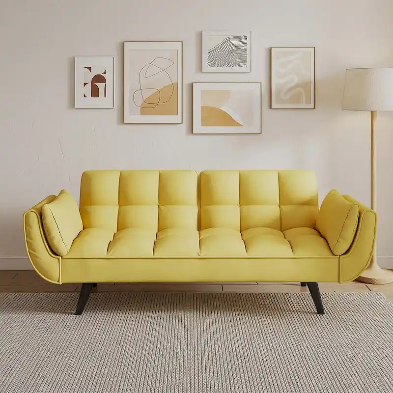 57 Futon Sofa Bed, Convertible Folding Futon Couch Recliner Lounge For Living Room