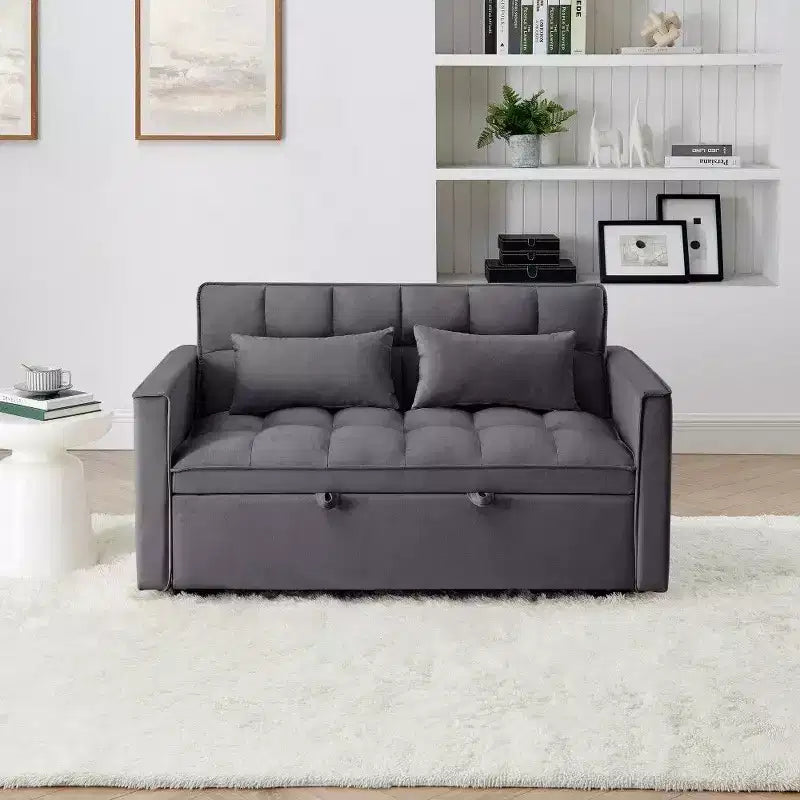 TUYOHW 55.43 Convertible Sleeper Chair,Folding Sofa Bed with Adjustable Backrest & Pull-Out Bed,Velvet Couches for Living Room& Small Space