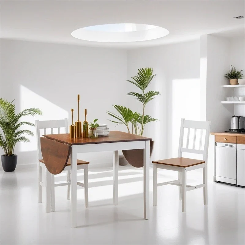 Solid Wood Drop Leaf Folding Dining Table
