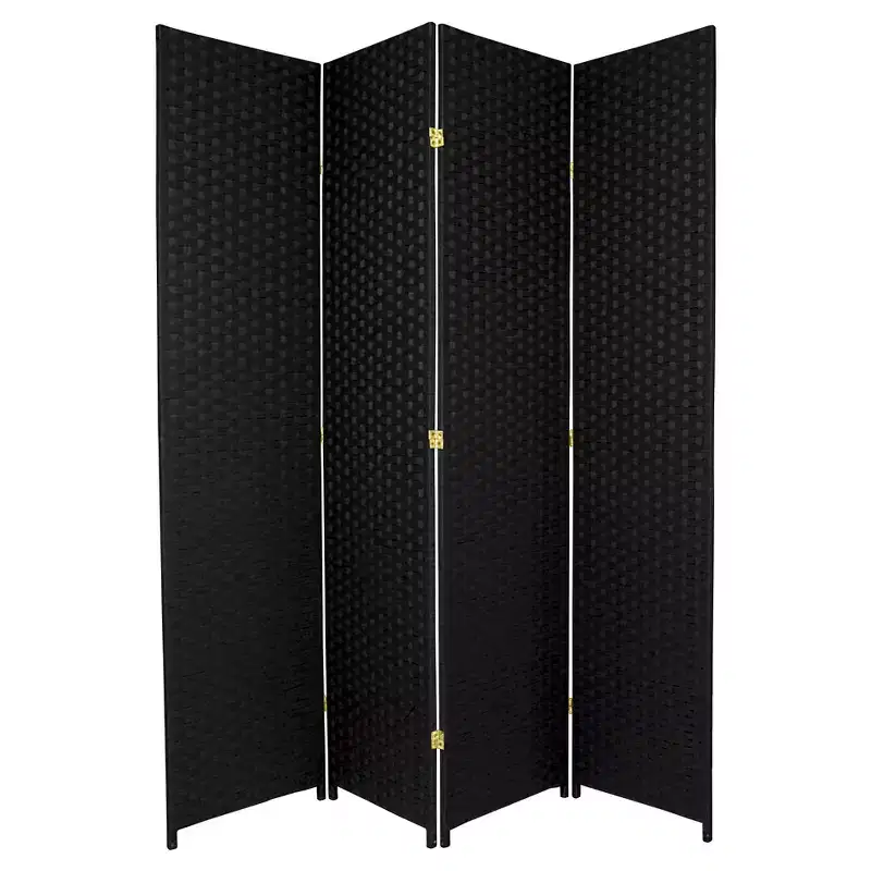 Oriental Furniture 7' Tall Woven Fiber 4 Panel Room Divider