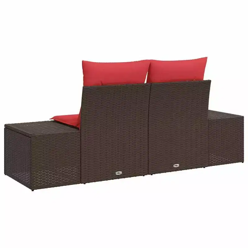 vidaXL Garden Sofa with Cushion 184 x 62 x 69 cm Poly Rattan