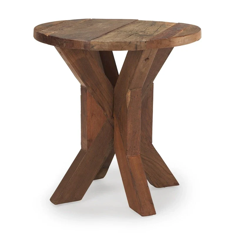 Solid Wood End Table �C 25.8" x 25.8" x 26", Brown