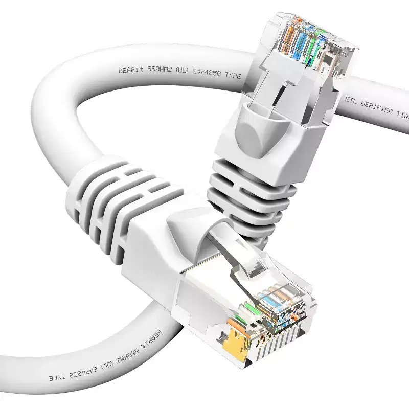 GEARit Cat6 Ethernet Patch Cable - Snagless RJ45, Stranded, 550Mhz, UTP, Pure Bare Copper Wire, 24AWG - White - 1.5ft