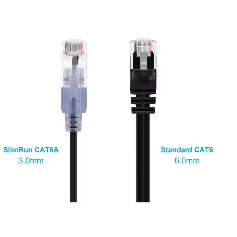 Monoprice Cat6A Ethernet Patch Cable - 14 Feet Black | Network Internet Cord - RJ45, 550Mhz, UTP, Pure Bare Copper Wire, 10G, 30AWG, 10-Pack - SlimRun