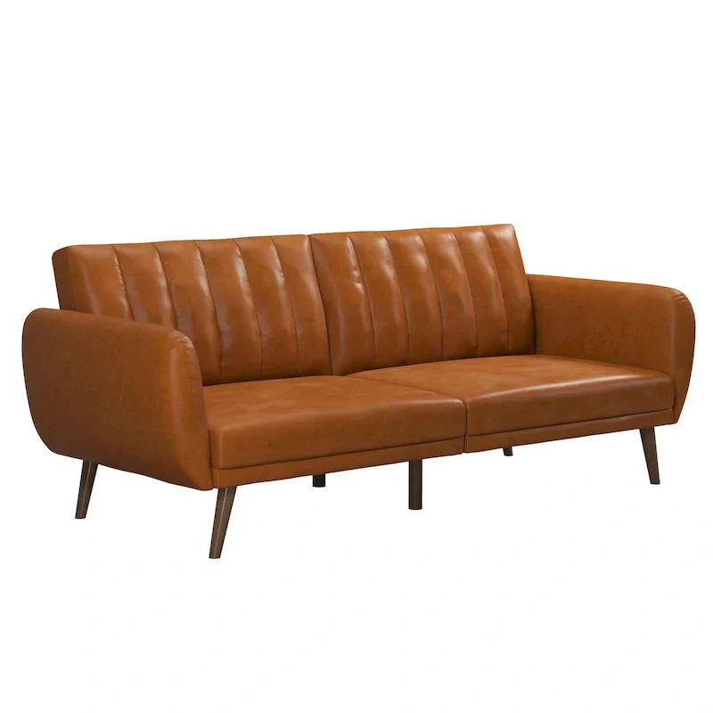The Novogratz Brittany Faux Leather Futon Sofa Bed