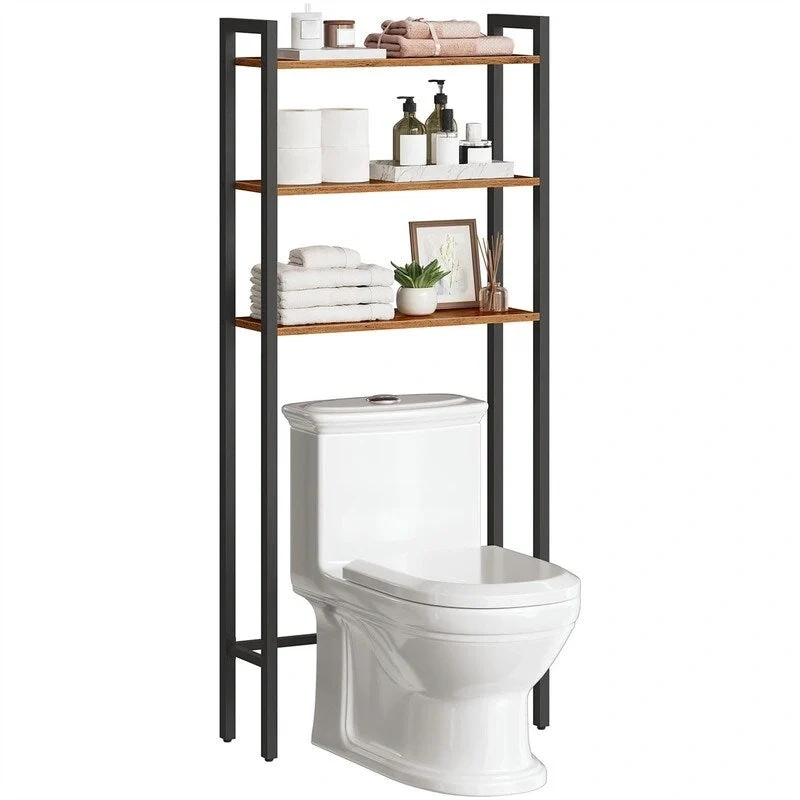 Over-the-Toilet Storage Rack with 3-Tier Open Shelves
