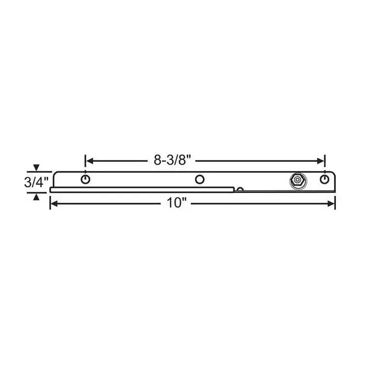 Brixwell Casement Hinge Track, Right Hand, 10 Length, 3/4 Width, Stainless Steel Material And Finish