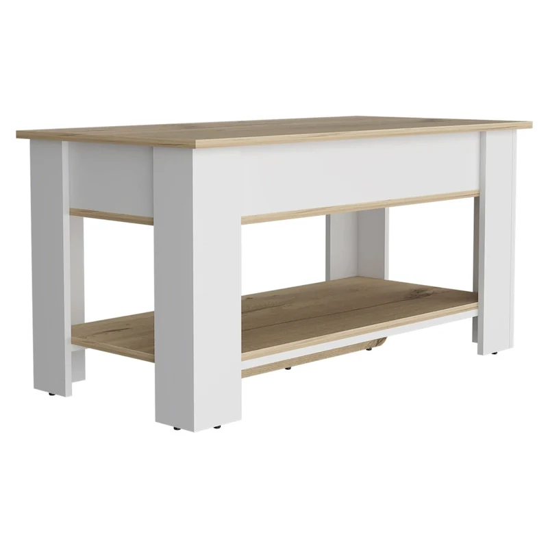 Lift-Top Storage Table with Lower Shoe Shelf