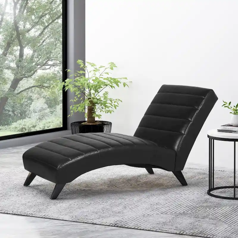 Stillmore Indoor Upholstered Channel Stitch Chaise Lounge by Christopher Knight Home