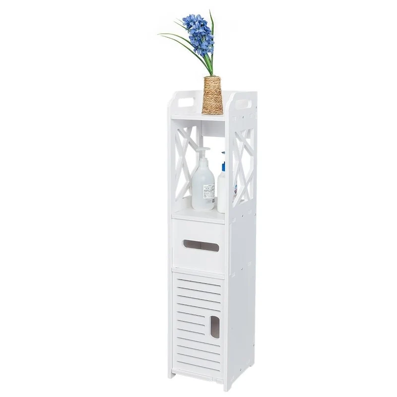 Narrow Bathroom Storage Cabinet with Drawer