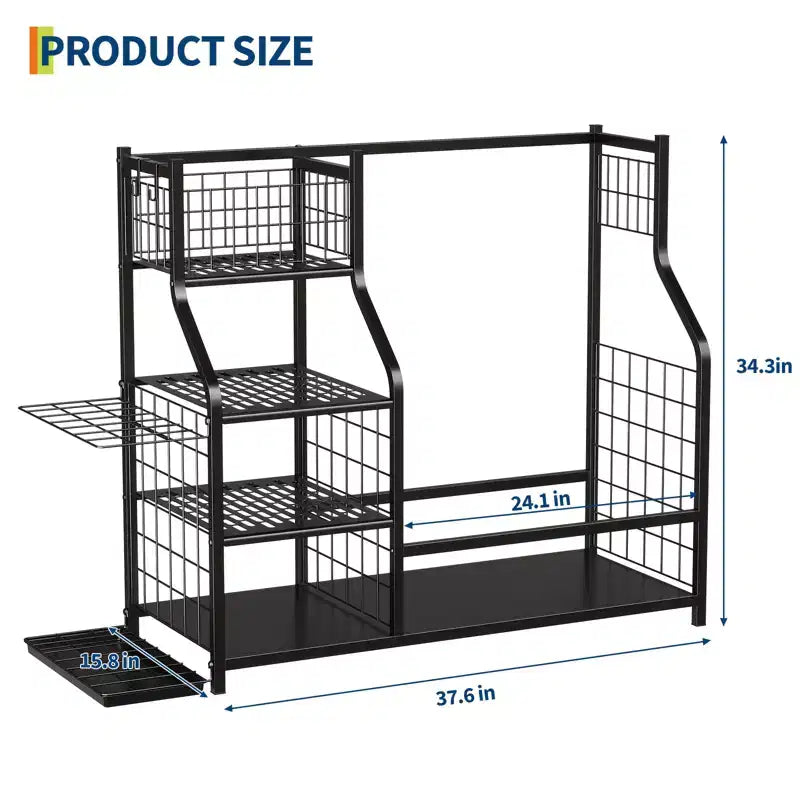 Golf Bag Organizer,Sports Equipment Organizer, Sports Organizer for Garage,Golf Bag Stand for Garage with Baskets,Hooks