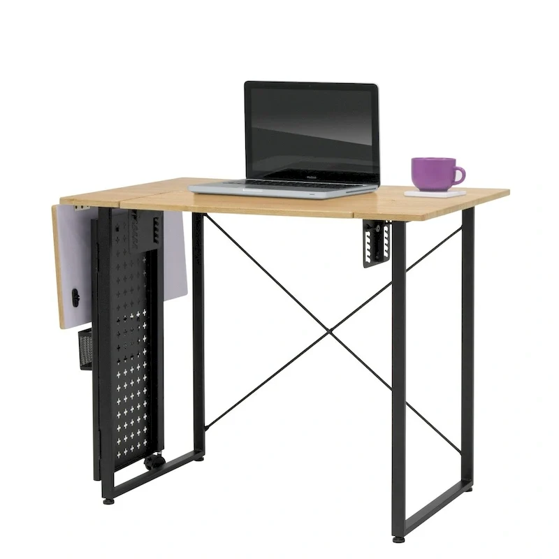 Pivot Sewing Table with Storage Panel and Adjustable Platform