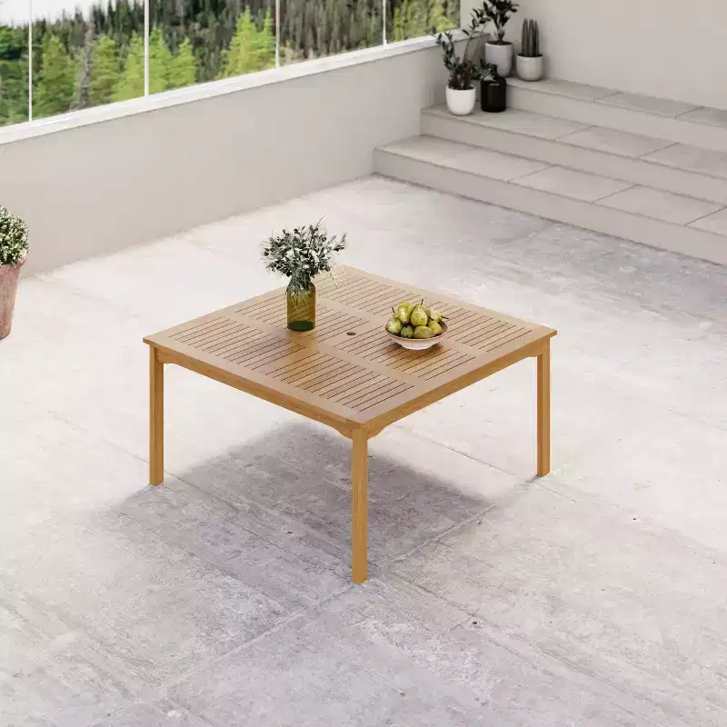 Amazonia Ipanema Teak Finish Wood Square Outdoor Patio Dining Table