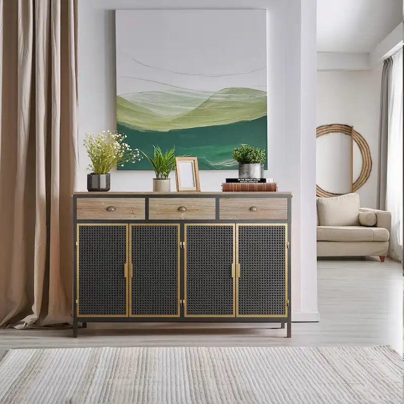 Freestanding Sideboard Storage Cabinet Entryway Floor Cabinet