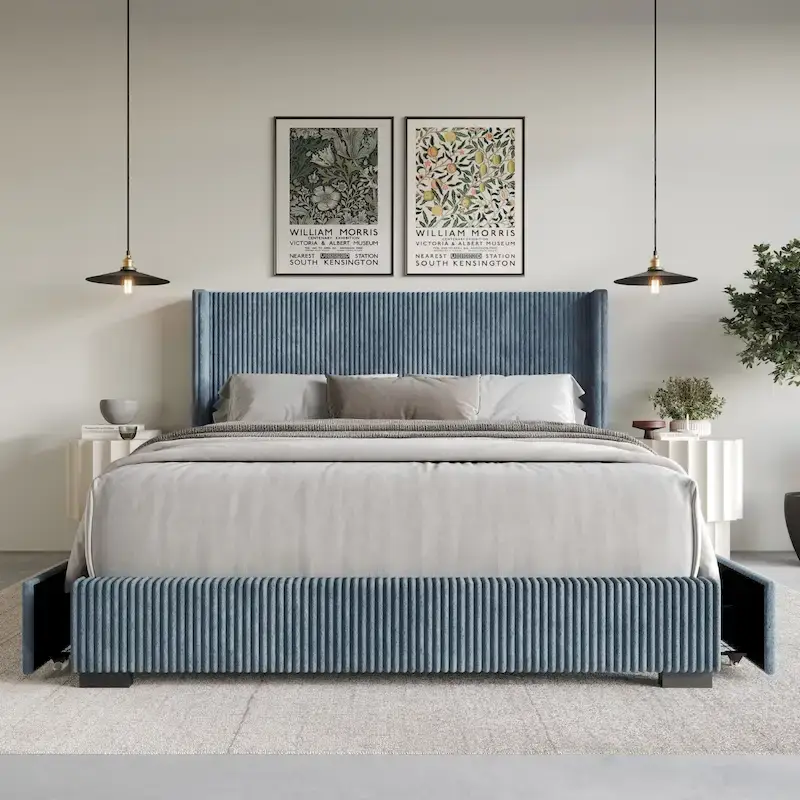 Rochester Full Upholstered Storage Platform Bed
