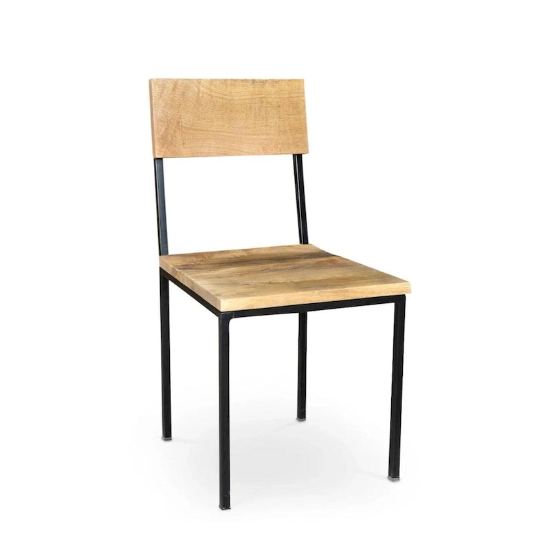 Handmade Timbergirl Reclaimed Mango Wood and Metal Chair (Set of 2) - 36H x 18W x 18L