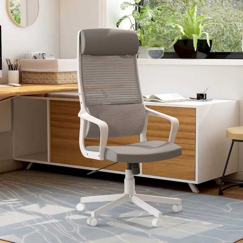 Contemporary Fabric Height Adjustable Ergonomic Swivel Desk Chair