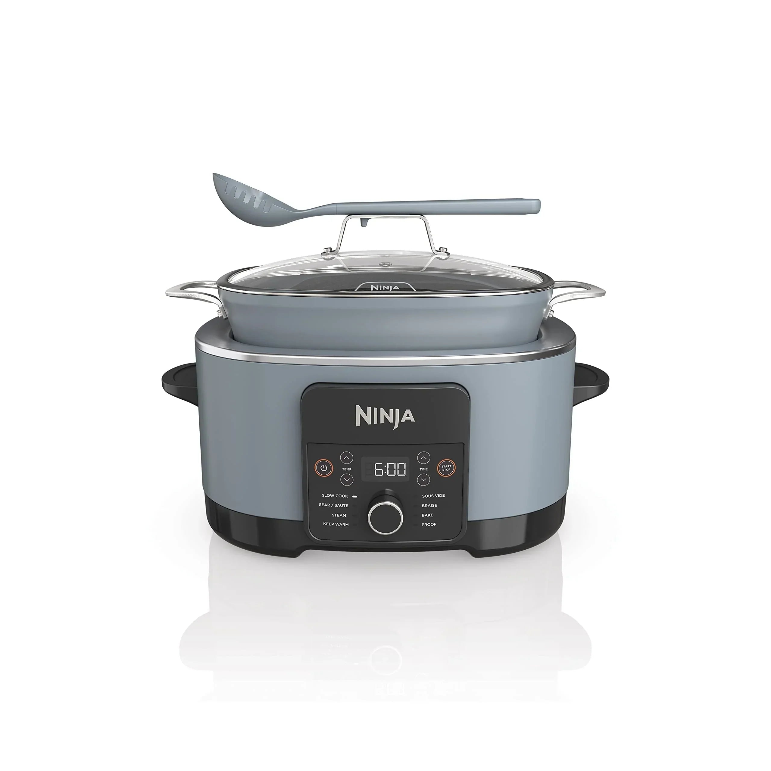 8.5 Quart Multi-Cooker, with 8-in-1 Slow Cooker, Dutch Oven, Steamer, Glass Lid, Integrated Spoon, Oven Safe Pot to 500F