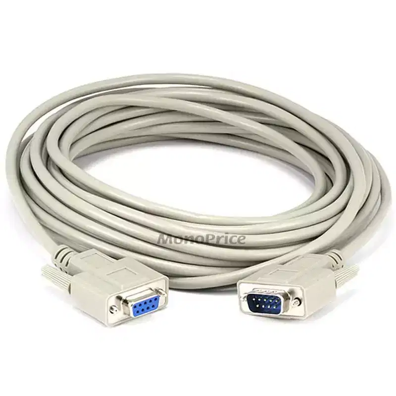 Monoprice Molded Cable - 25 Feet - Beige | DB9 Male/Female