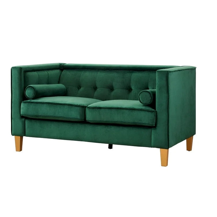 Adelaide Mid Century Modern Loveseat - Tufted Cushion Chair with Solid Wooden Legs for Living Room