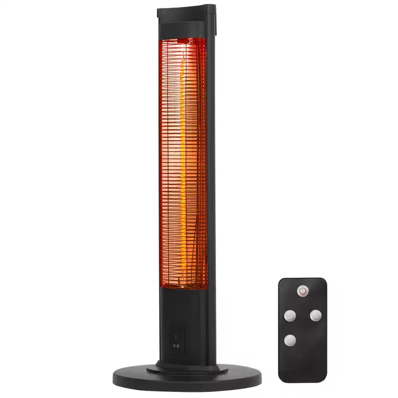 VEVOR Infrared Heater, 1500W Electric Space Heater with 2 Speeds & Easy Operate, Indoor/Outdoor for Patio Bedroom,Studio,Black