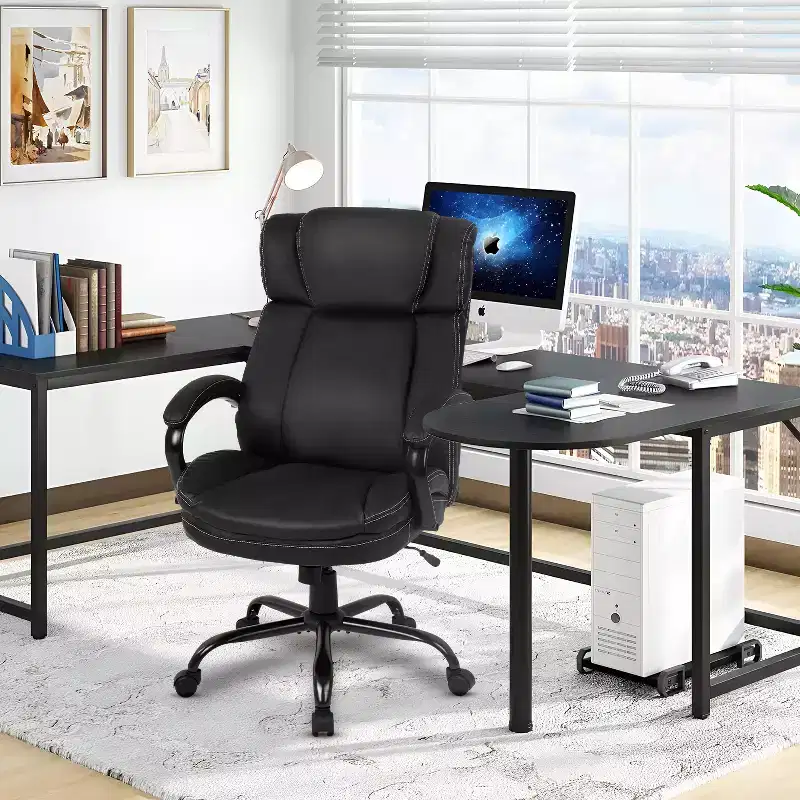 Big & Tall Ergonomic Executive Office Chair | 500 lb Capacity | Lumbar Support & Adjustable Headrest | Black