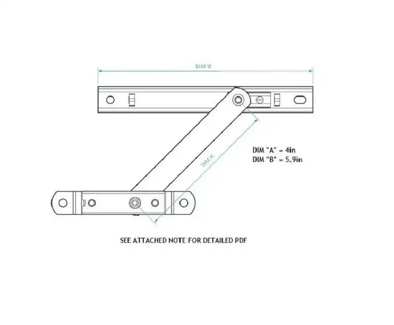 Brixwell Detachable Restrictor Limit Device, 5-7/8 Length, 4 Arm, Surface Mount, Non-Handed, Stainless Steel Material, Stainless Steel Finish