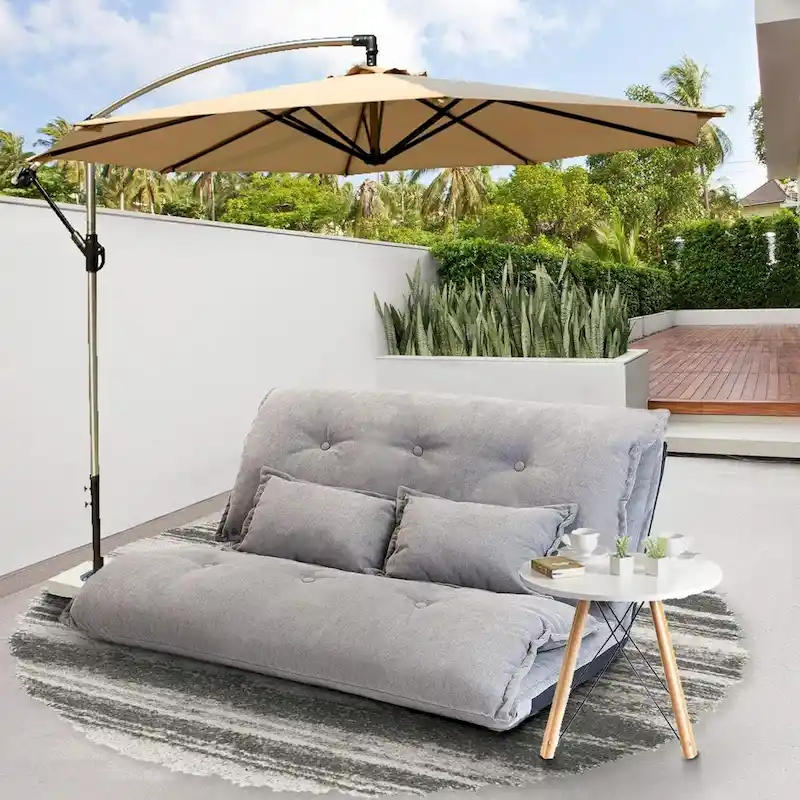 Modern Adjustable Ergonomic Fabric-Covered Sofa Bed Chair with Metal Frame