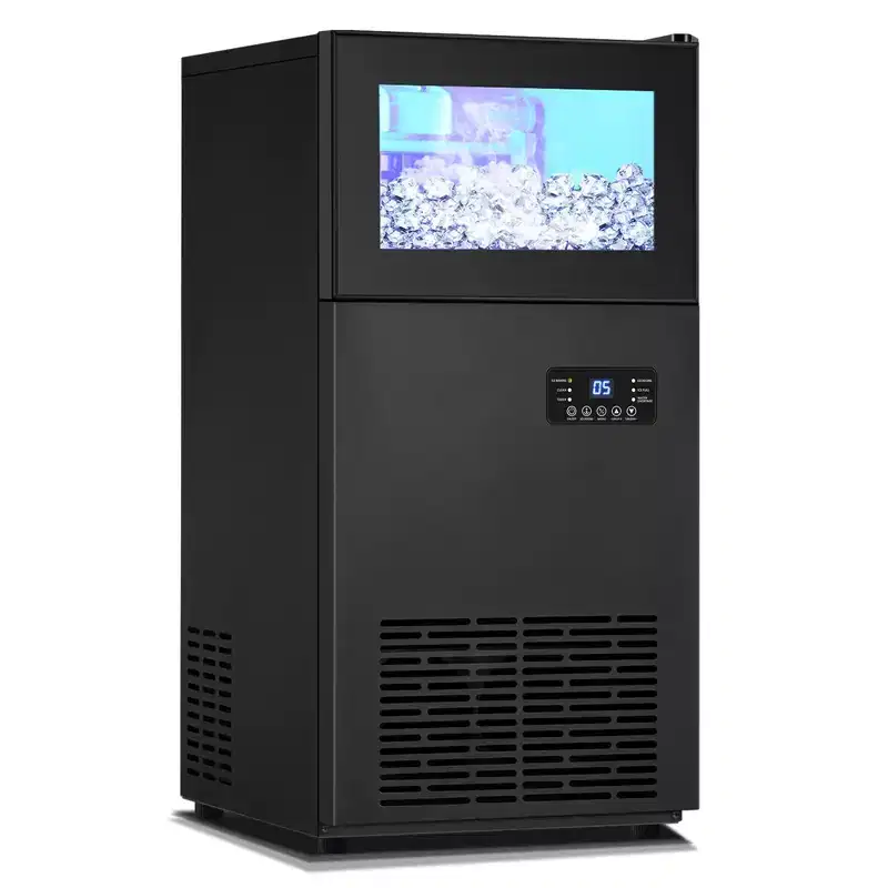 Hooure High-Capacity Ice Machine: 160 lbs/24H, 35 lbs Storage - Freestanding Commercial Ice Maker in Black