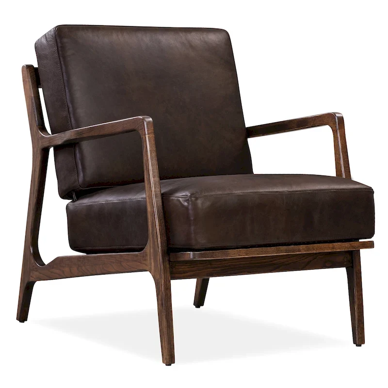 Poly & Bark Verity Leather Lounge Chair - Full Grain Genuine Italian Leather
