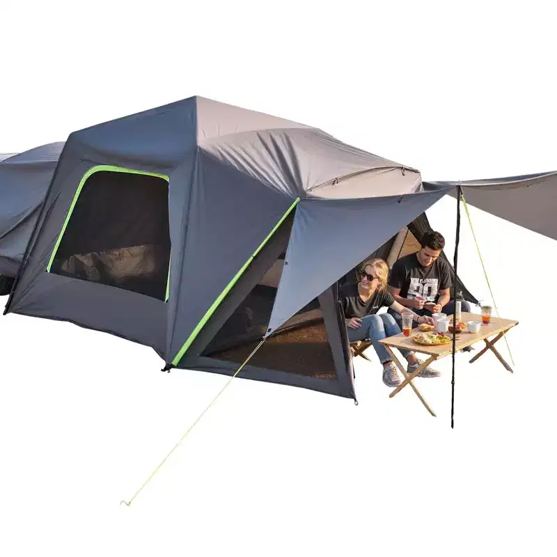VEVOR SUV Tent for Camping, 10FT L x 10FT W, Waterproof PU2000mm Spacious Double Layer Design for 5-8 Person, SUV Camping Tent,Grey