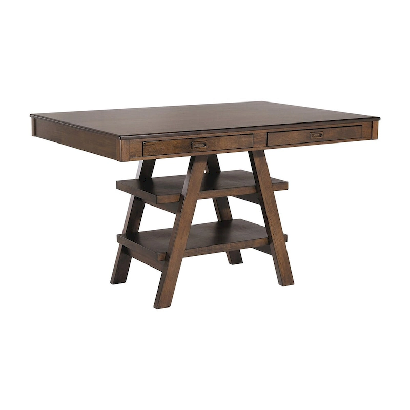 Ferrara Walnut and Brown 9-piece Counter Height Dining Set