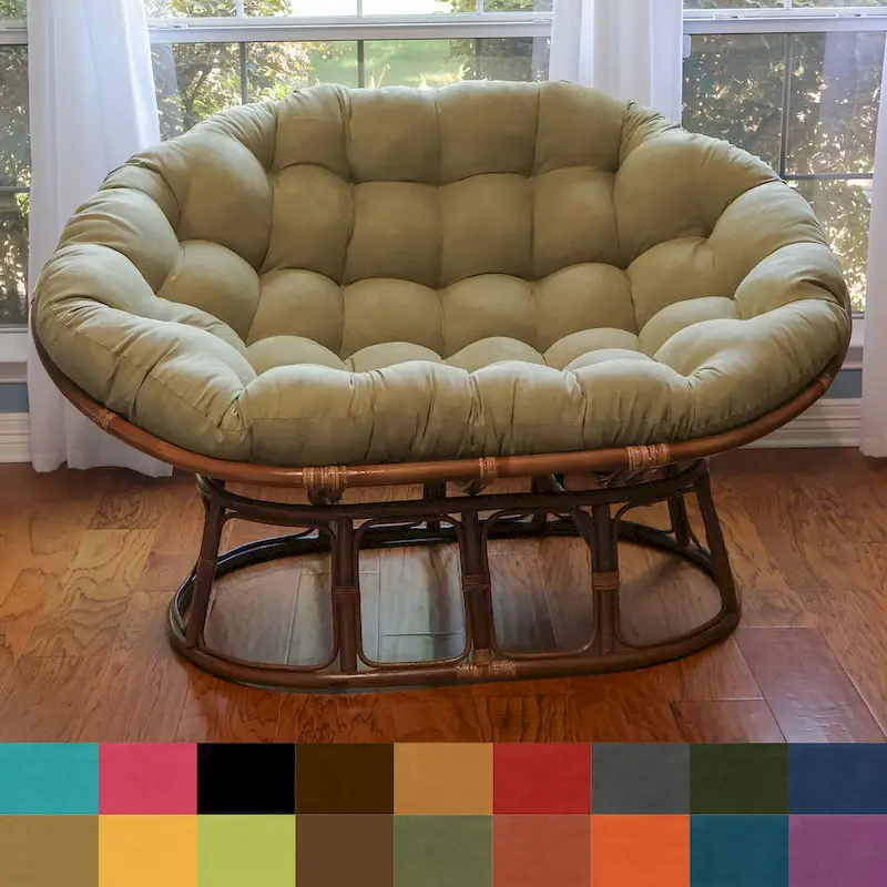 Double Papasan Chair with Microsuede Cushion