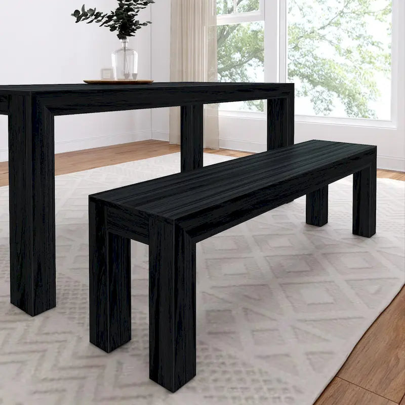 Plank and Beam Solid Wood Modern Dining Bench - 61