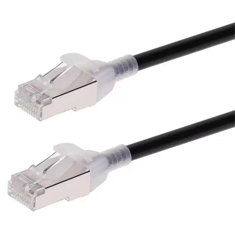 Monoprice Cat6A Ethernet Patch Cable - 5 Feet - Black | Snagless, Double Shielded, Component Level, CM, 30AWG - SlimRun Series