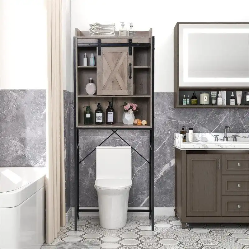 Over The Toilet Storage Cabinet - 9.25D x 25.4W x 67.7H