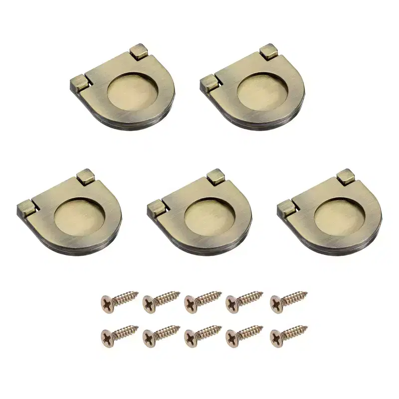 Unique Bargains Zinc Alloy Modern Hidden Recessed Furniture Grip Flush Cabinet Pulls Handle