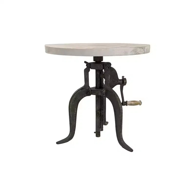 Adjustable Crank Accent Table �C Natural Driftwood/Aged Iron, Mango Wood Top