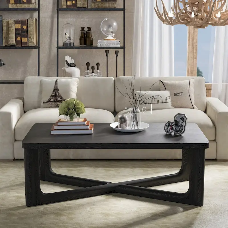 Rectangle Solid Wood Oak Coffee Table End Table