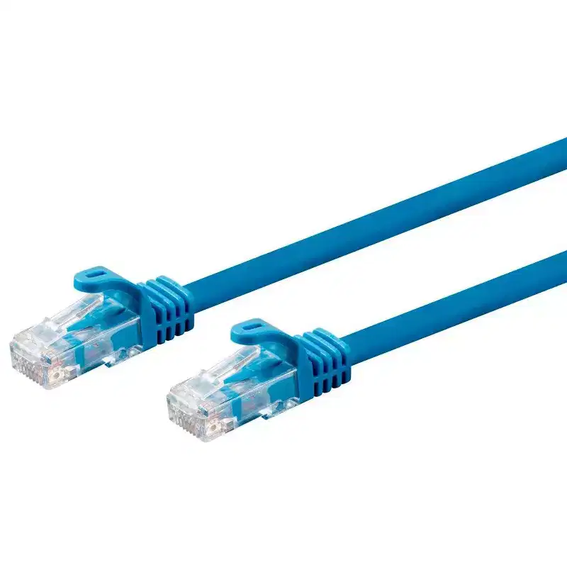 Monoprice Cat6 Ethernet Patch Cable - 100 Feet - Blue | Snagless, RJ45, 550Mhz, UTP, CMP, Plenum, Pure Bare Copper Wire, 23AWG - Entegrade Series