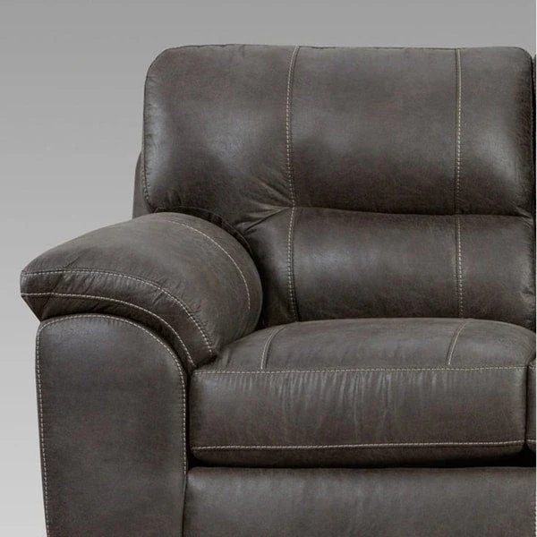 Roundhill Furniture Tirana Contemporary Fabric Pillow-top Arm Sectional Sofa in Sequoia Ash