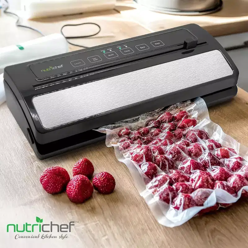 NutriChef PKVS25BK.5 Digital Food Vacuum Sealer System  Automatic Vacuum Air Sealing Preserver